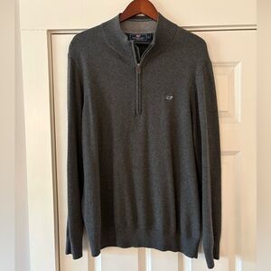 Vineyard Vines Men's Charcoal Zip-Up Sweater